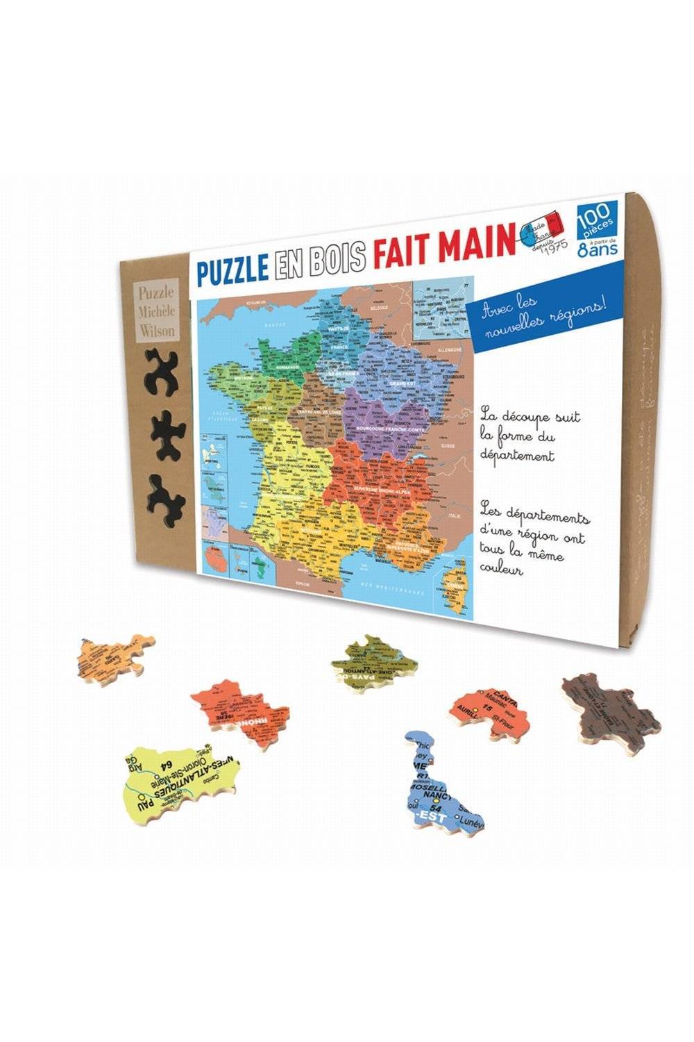 Puzzle 100 pièces La France en bois